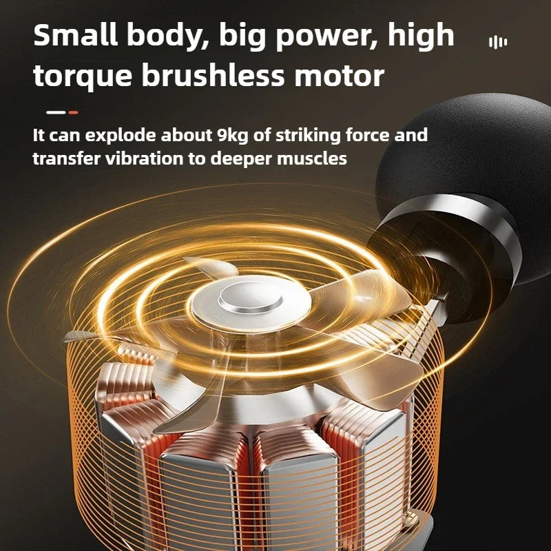 Muscle Store | New 8Head Type-C Mini Massage Gun Fascia Machine Muscle Relaxation Vibrating Gun Rod Massage Fitness Tool Muscle Massager Gun