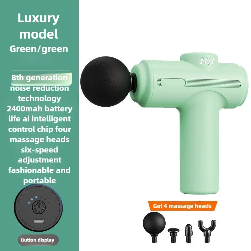 Muscle Store | New 8Head Type-C Mini Massage Gun Fascia Machine Muscle Relaxation Vibrating Gun Rod Massage Fitness Tool Muscle Massager Gun