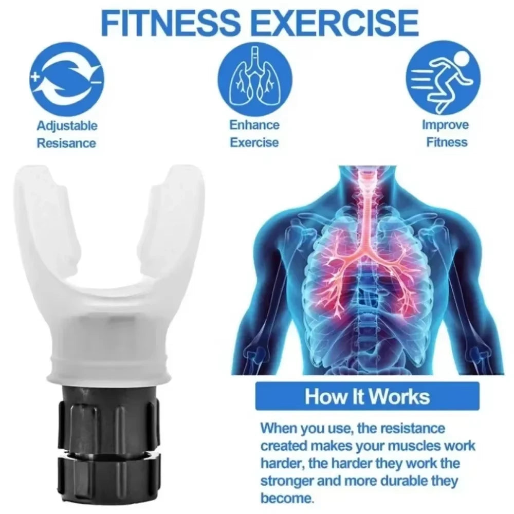Muscle-Store | Breathing Exercise for Lungs Portable Breath Fitness Exerciser Device Endurance Workout Device with Adjustable Resistances