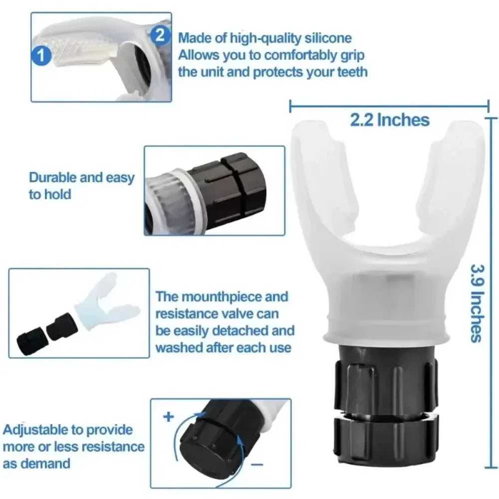 Muscle-Store | Breathing Exercise for Lungs Portable Breath Fitness Exerciser Device Endurance Workout Device with Adjustable Resistances