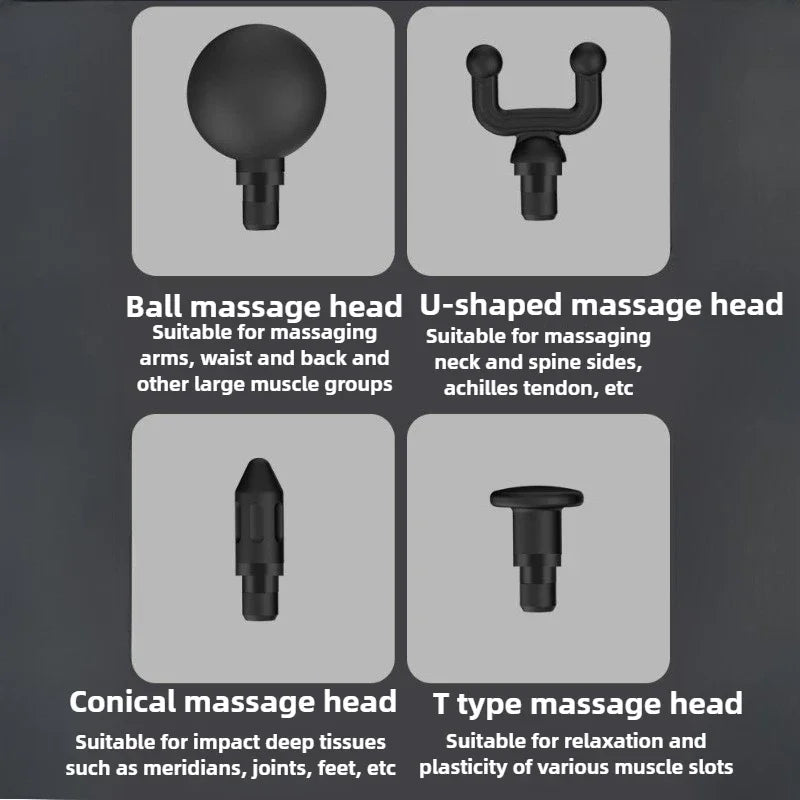 Muscle Store | New 8Head Type-C Mini Massage Gun Fascia Machine Muscle Relaxation Vibrating Gun Rod Massage Fitness Tool Muscle Massager Gun