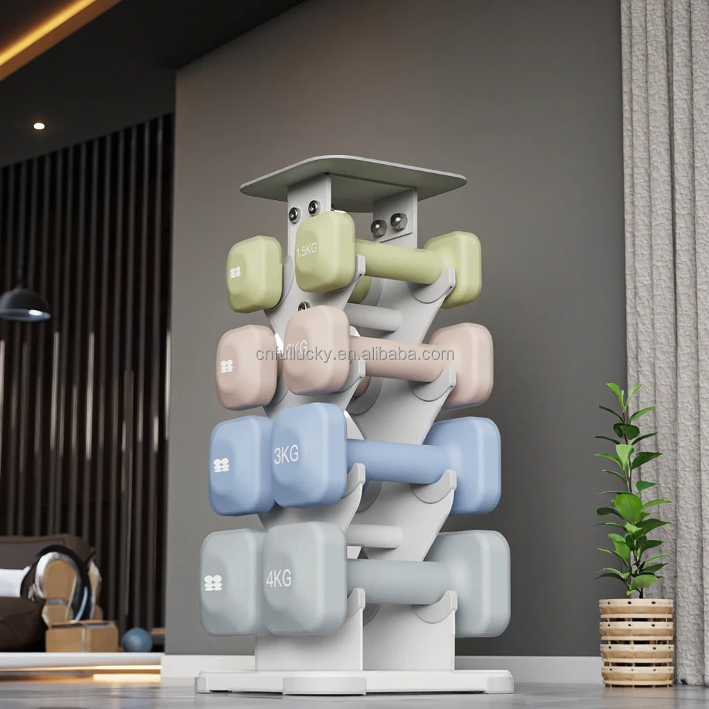 Muscle Store | Luxury Home Set Gym Dumbbells Iron and Steel Wooden Dumbbell Rack Cast Iron Material for Home Use