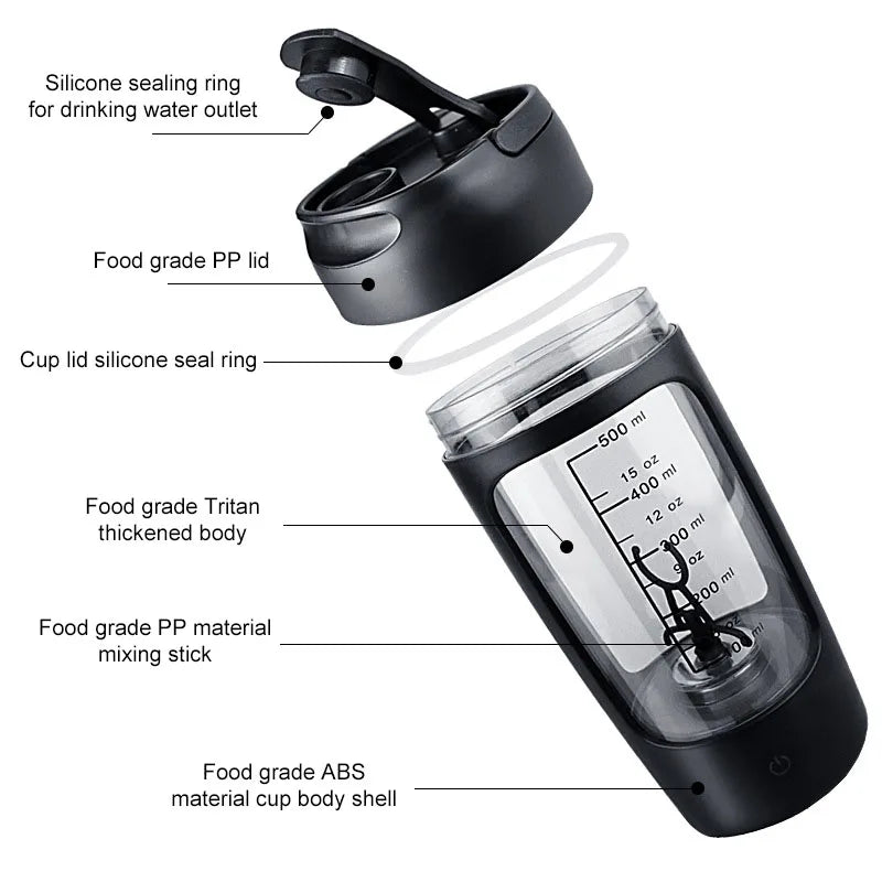 Muscle Store | Electric Protein Shaker Bottle Portable 1200Mah Rechargeable Blender Cup Multipurpose 650Ml Mixing Cups for Fitness Workout