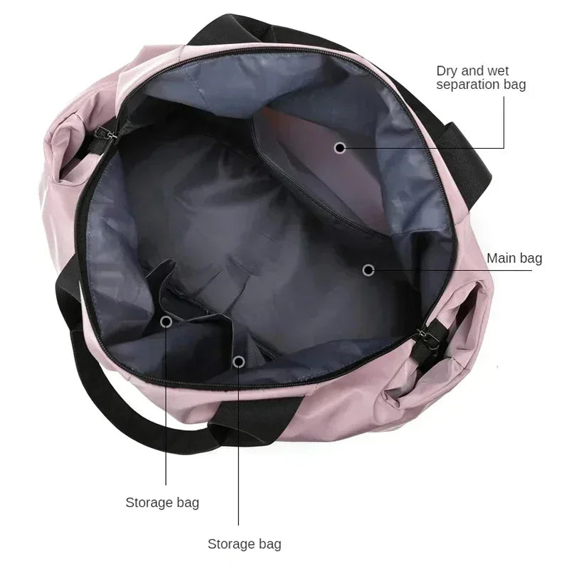 Muscle Store | Large Capacity Yoga Gym Bag Waterproof Women Swimming Outdoor Sports Bags Multifunction Hand Travel Duffle Weekend Package Bag