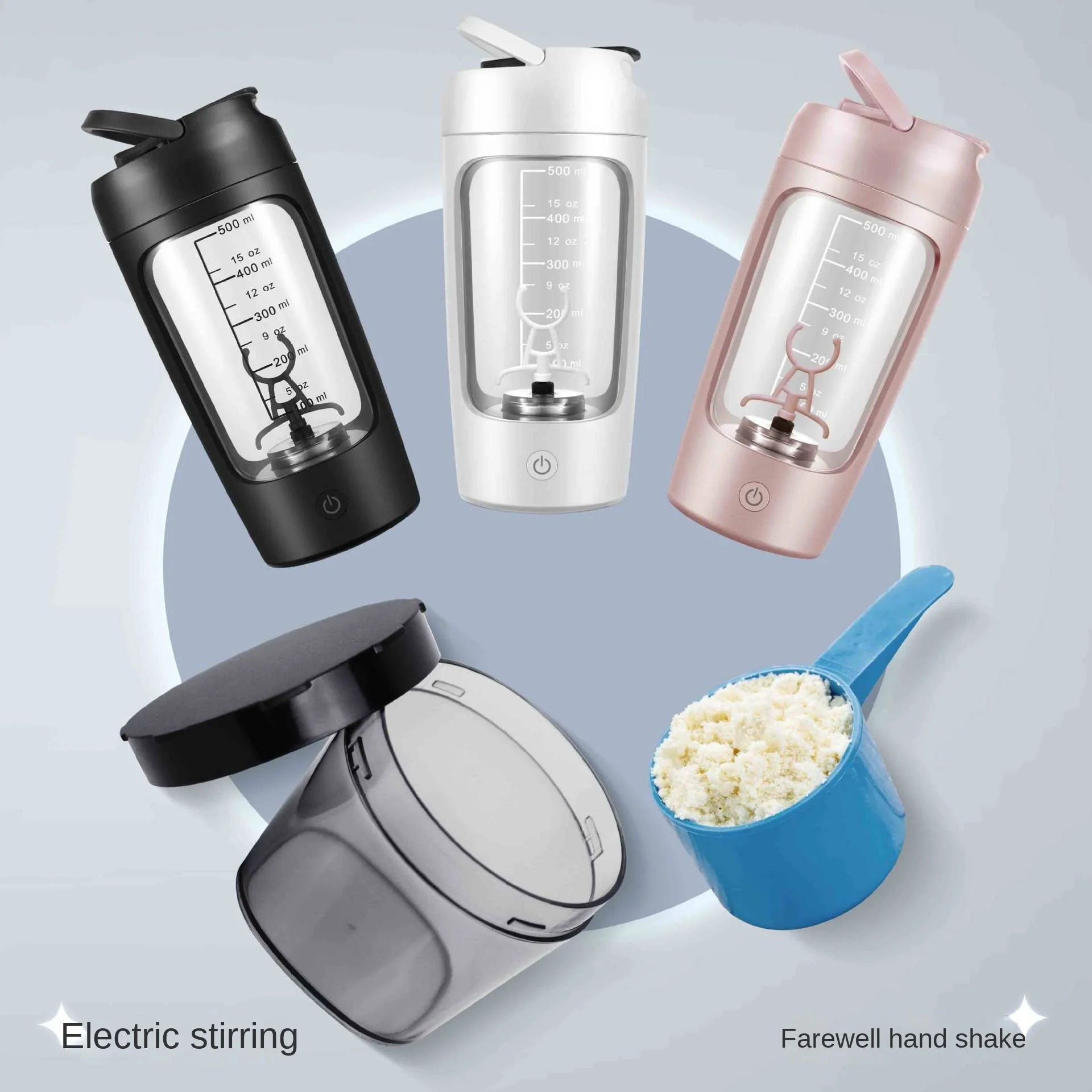 Muscle Store | Electric Protein Shaker Bottle Portable 1200Mah Rechargeable Blender Cup Multipurpose 650Ml Mixing Cups for Fitness Workout