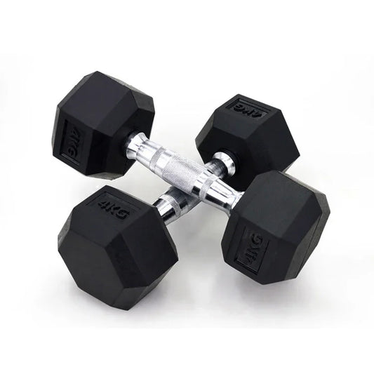 Muscle Store | 5Kg 10Kg 15Kg 16Kg Multi Weight Black Rubber Hex Dumbbells Kettlebell Fitness